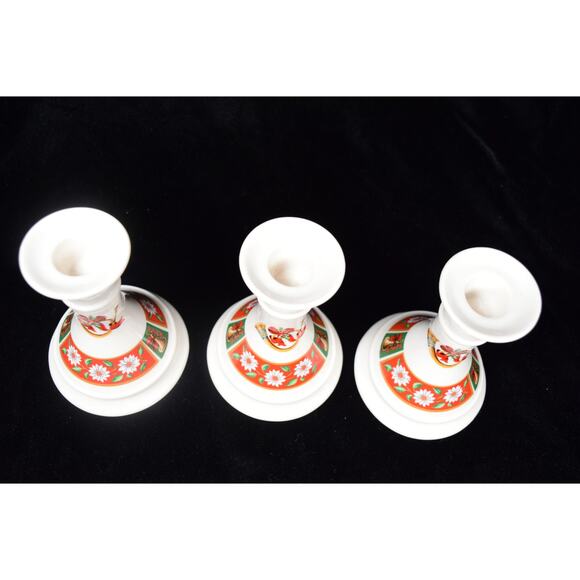 Set of 3 Candlesticks CHARLTON HALL KOBE CLASSIC TRADITIONS JAPAN Christmas Set - Picture 2 of 5